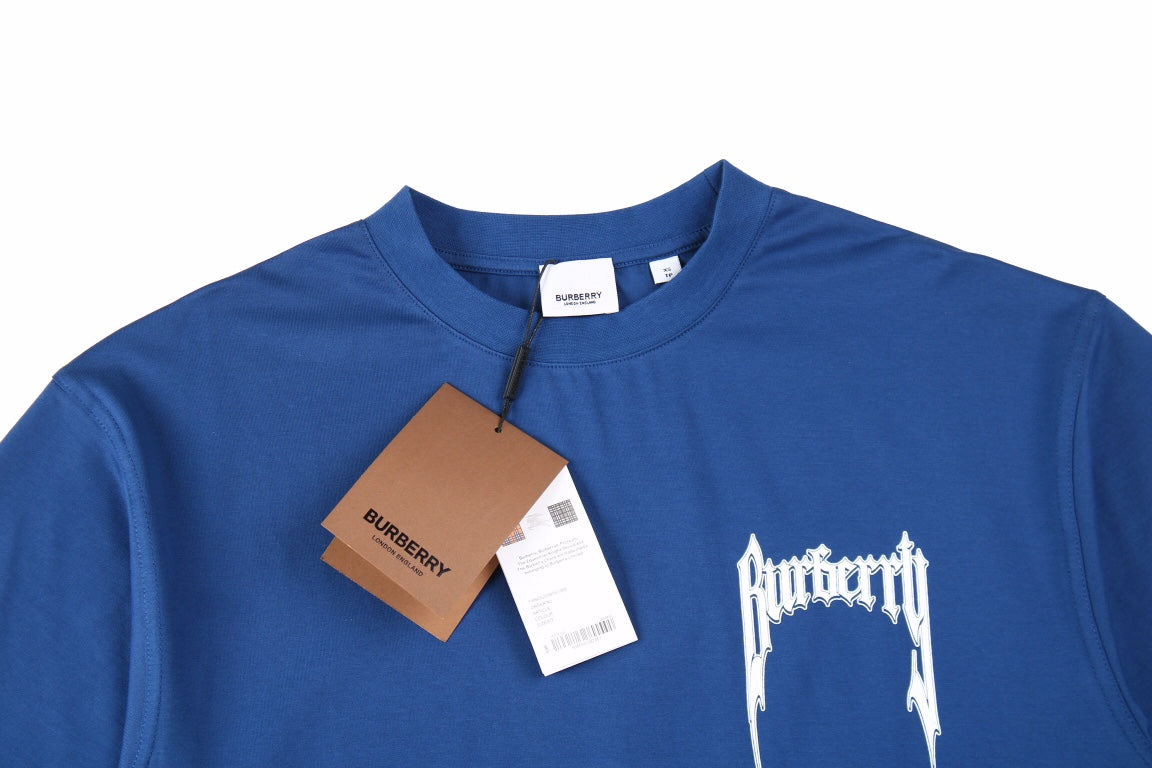 Burberry T-shirt with Gothic Logo (Blue) - Phantom Kicks