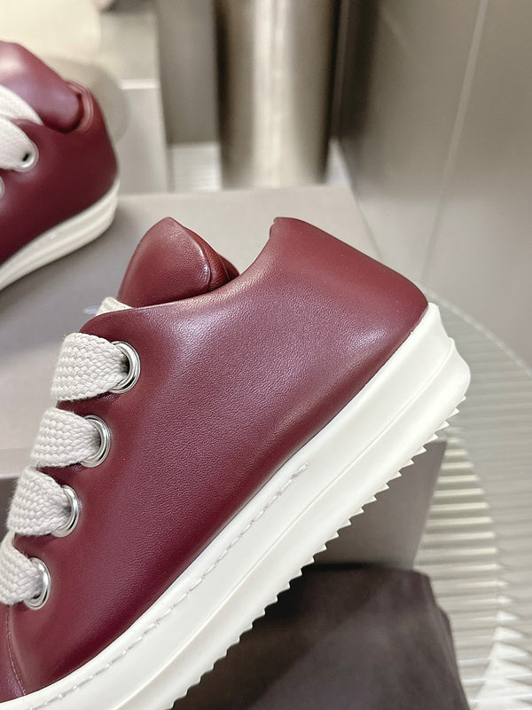 Rick Owens Burgundy Low-Top Sneakers - Phantom Kicks