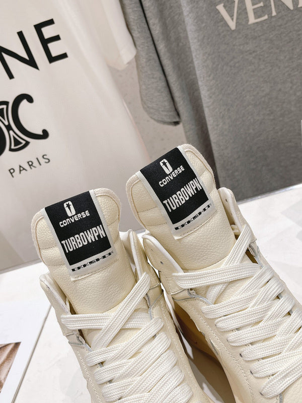 Rick Owens Cream High-Top Sneakers - Phantom Kicks