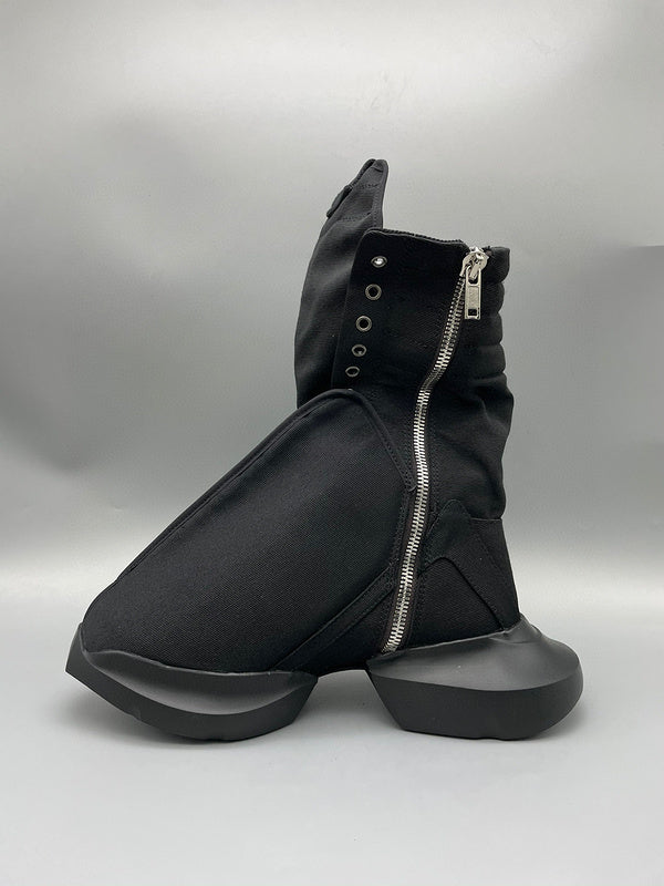 Rick Owens Black High-Top Canvas Boots - Phantom Kicks