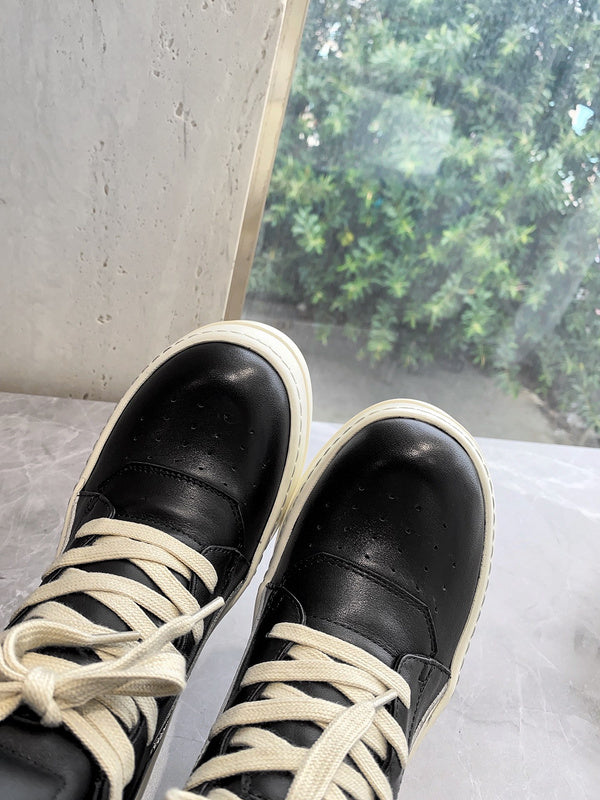 Rick Owens Geobasket Sneakers - Black and Cream - Phantom Kicks