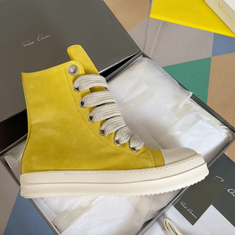 Rick Owens Yellow High-Top Sneakers - Phantom Kicks