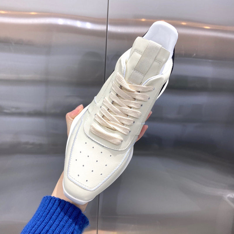 Rick Owens Cream and Black Low-Top Sneakers - Phantom Kicks