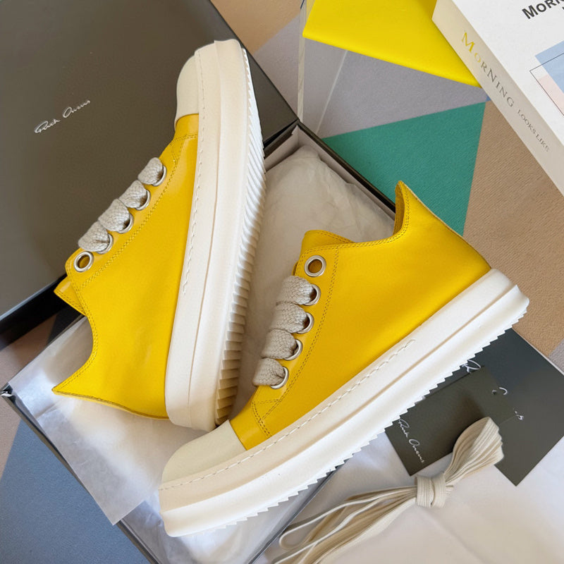Rick Owens Yellow Low-Top Sneakers - Phantom Kicks
