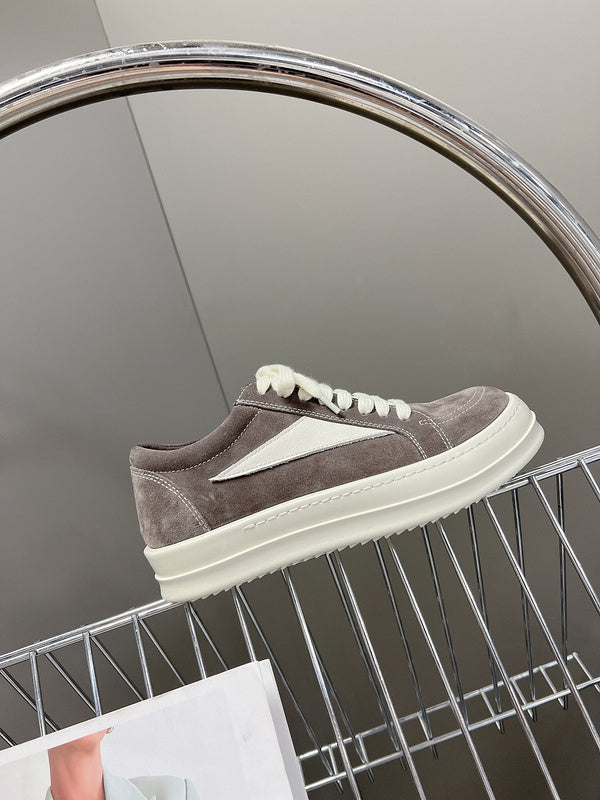 Rick Owens Low-Top Sneakers - Grey Suede - Phantom Kicks