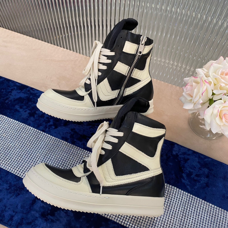 Rick Owens Geobasket Sneakers - Black and White - Phantom Kicks