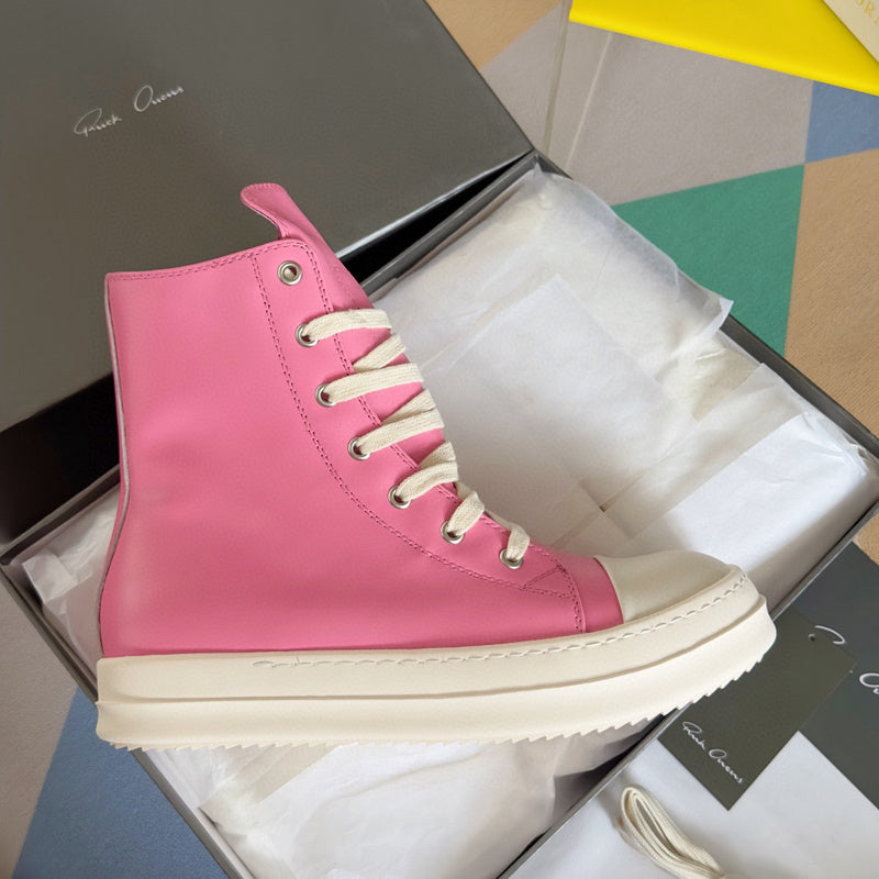 Rick Owens Hot Pink High-Top Sneakers - Phantom Kicks