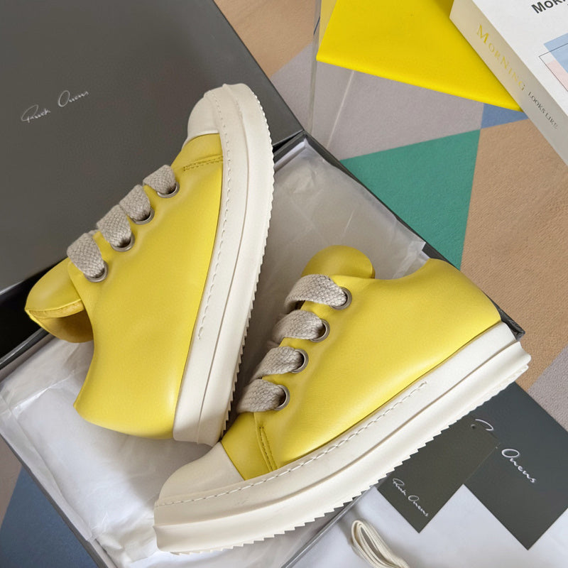 Rick Owens Yellow Low-Top Sneakers - Phantom Kicks