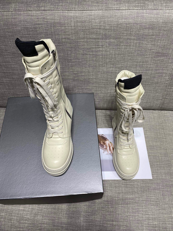 High-Top Leather Combat Boots - Phantom Kicks