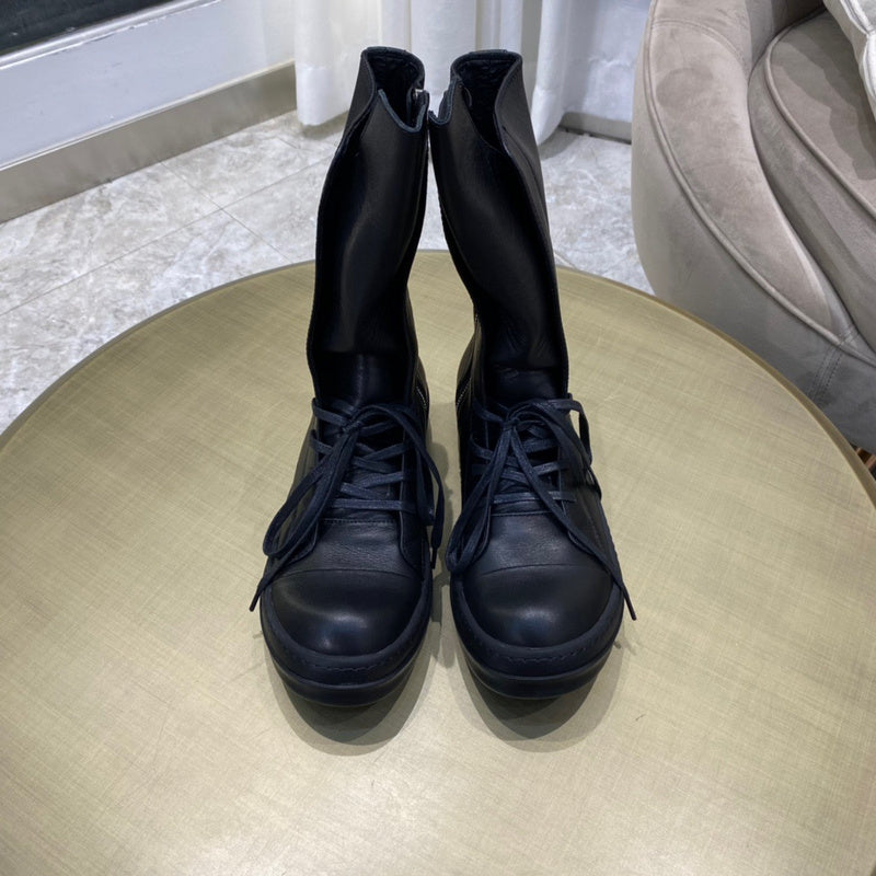 High-Top Leather Lace-Up Boots - Phantom Kicks
