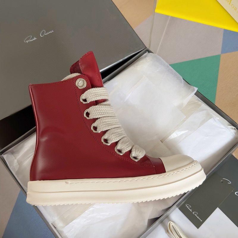 Rick Owens Red High-Top Sneakers - Phantom Kicks