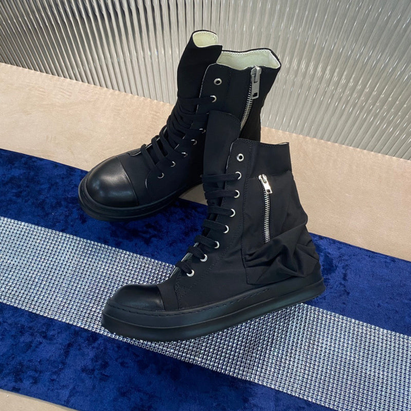Rick Owens High-Top Nylon Boots - All Black - Phantom Kicks