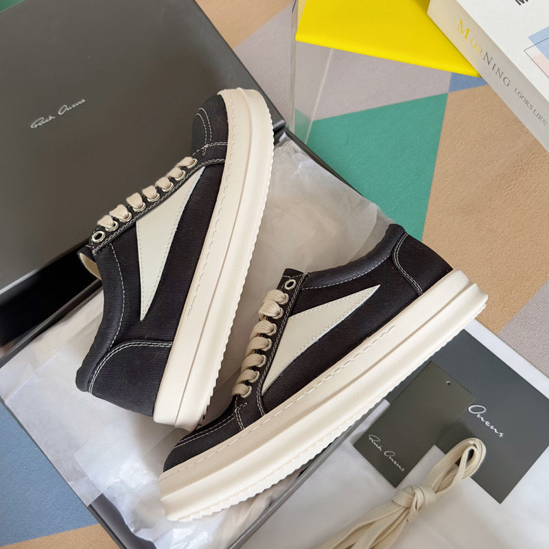 Rick Owens Black Canvas Low-Top Sneakers - Phantom Kicks