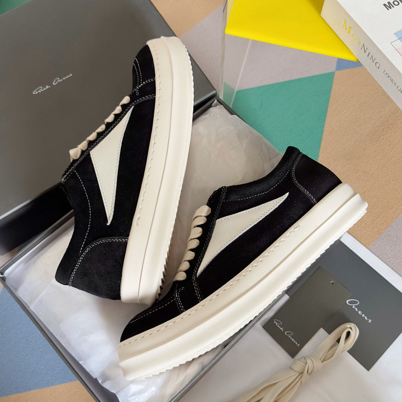 Rick Owens Black Suede Low-Top Sneakers - Phantom Kicks