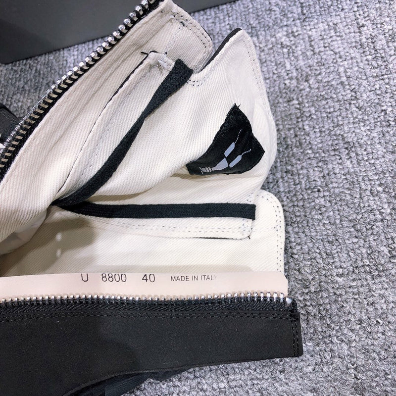 Rick Owens High-Top Leather Sneakers with Side Zipper - Phantom Kicks