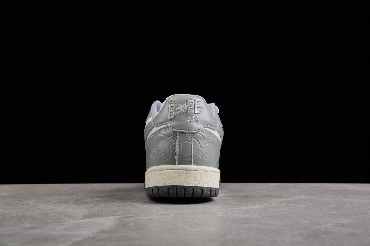 BAPE STA Low-Top Sneakers in White and Gray - Phantom Kicks
