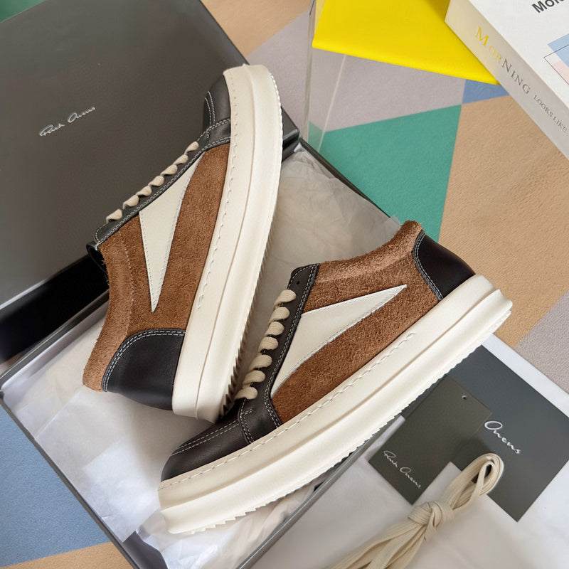 Rick Owens Black and Brown Low-Top Sneakers - Phantom Kicks