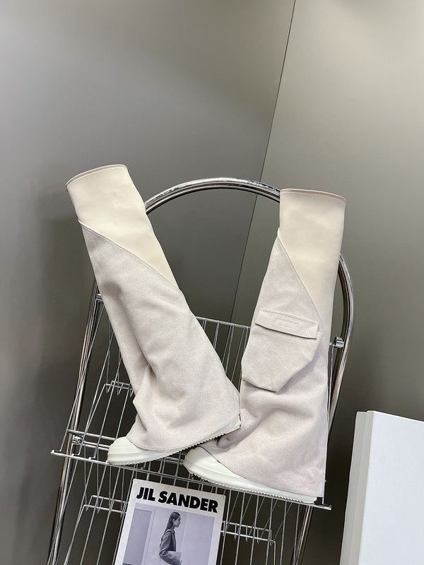 Rick Owens White Over-the-Knee Boots - Phantom Kicks