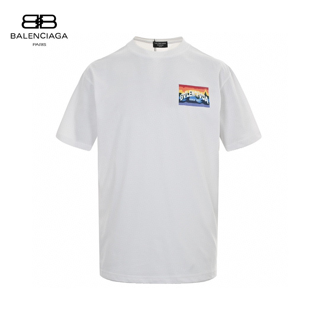 Balenciaga White T-Shirt with Mountain Graphic - Phantom Kicks