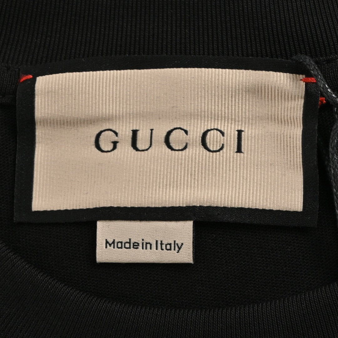 Gucci Black T-Shirt with Dragon Cartoon - Phantom Kicks