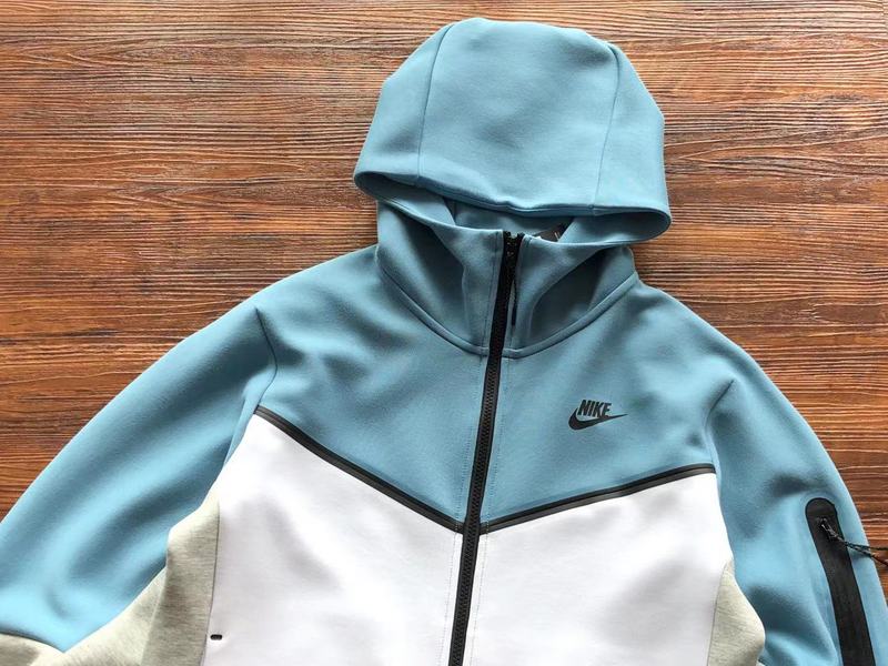 NIKE TECH FLEECE HOODIE x BABY BLUE/GREY/WHITE - Phantom Kicks