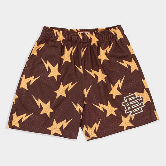 EE Shorts Brown Yellow Star - Phantom Kicks