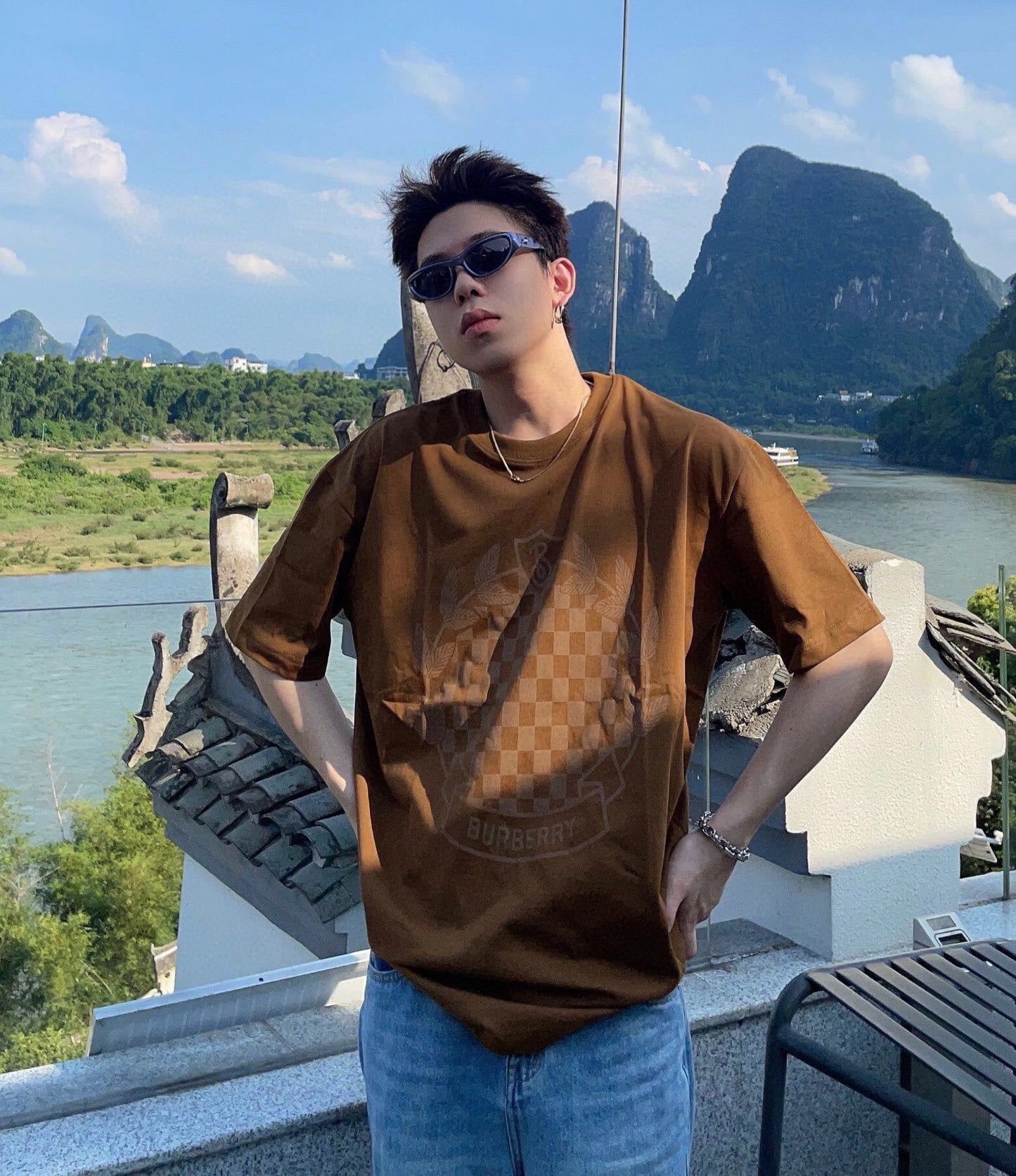 Burberry T-shirt with Checkered Crest - Phantom Kicks