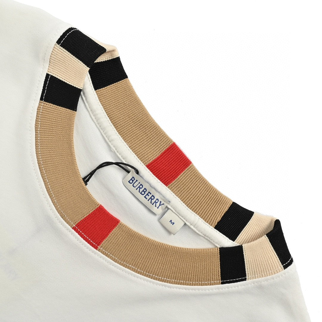 Burberry Check Collar T-Shirt in White - Phantom Kicks