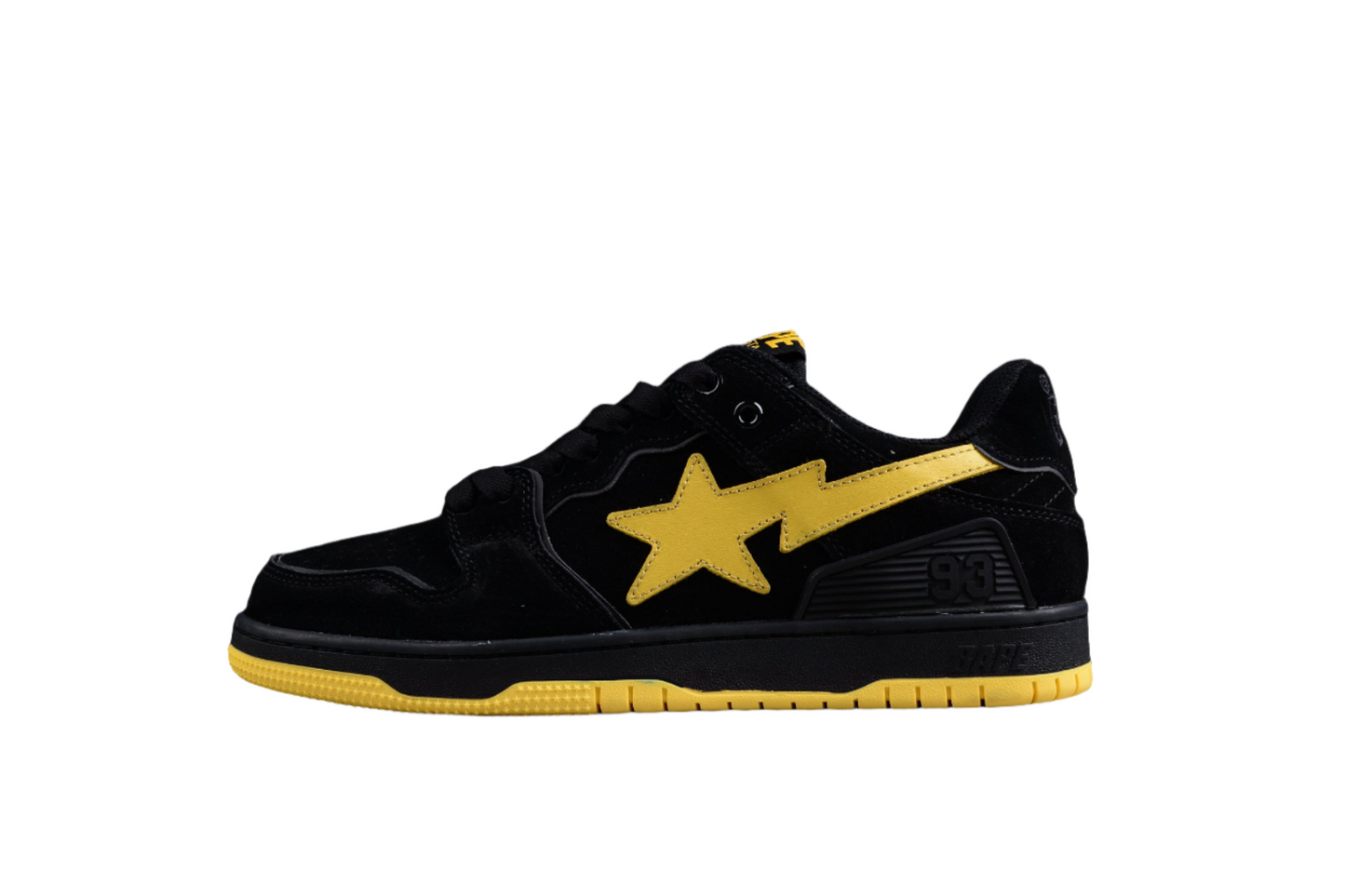 BAPE STA Low-Top Sneakers in Black and Yellow - Phantom Kicks