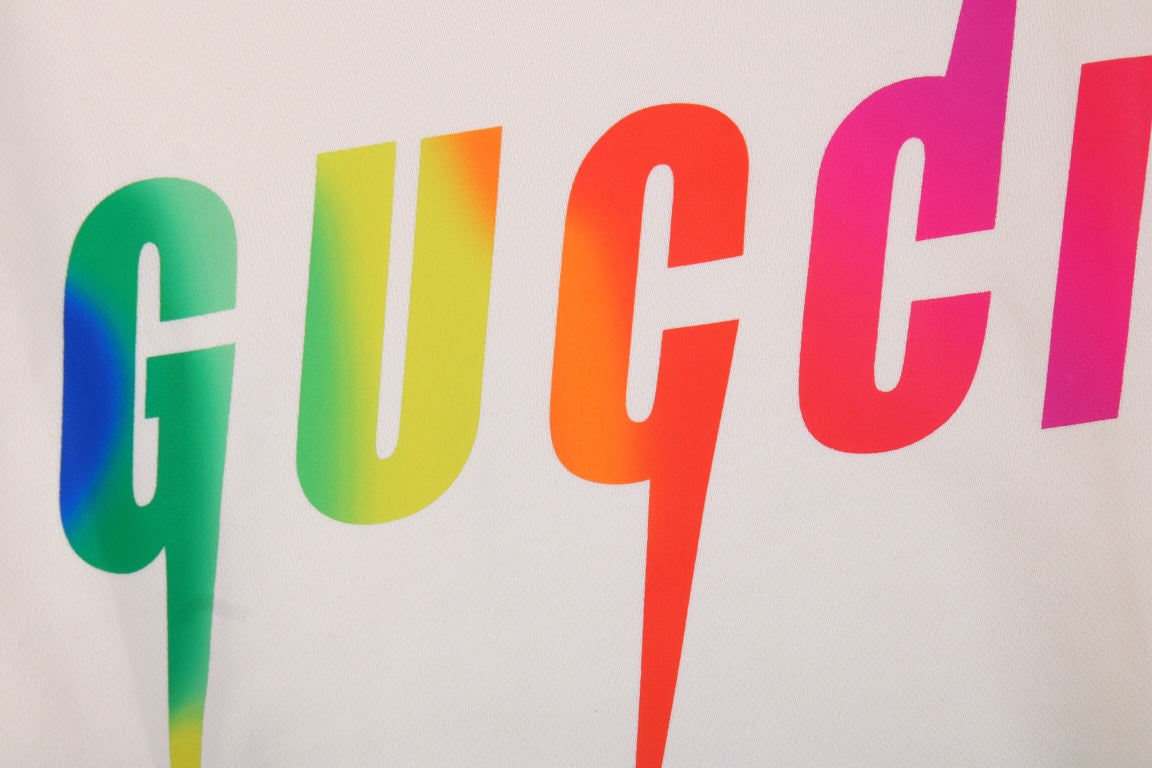 Gucci Rainbow Logo Hoodie - Cream - Phantom Kicks