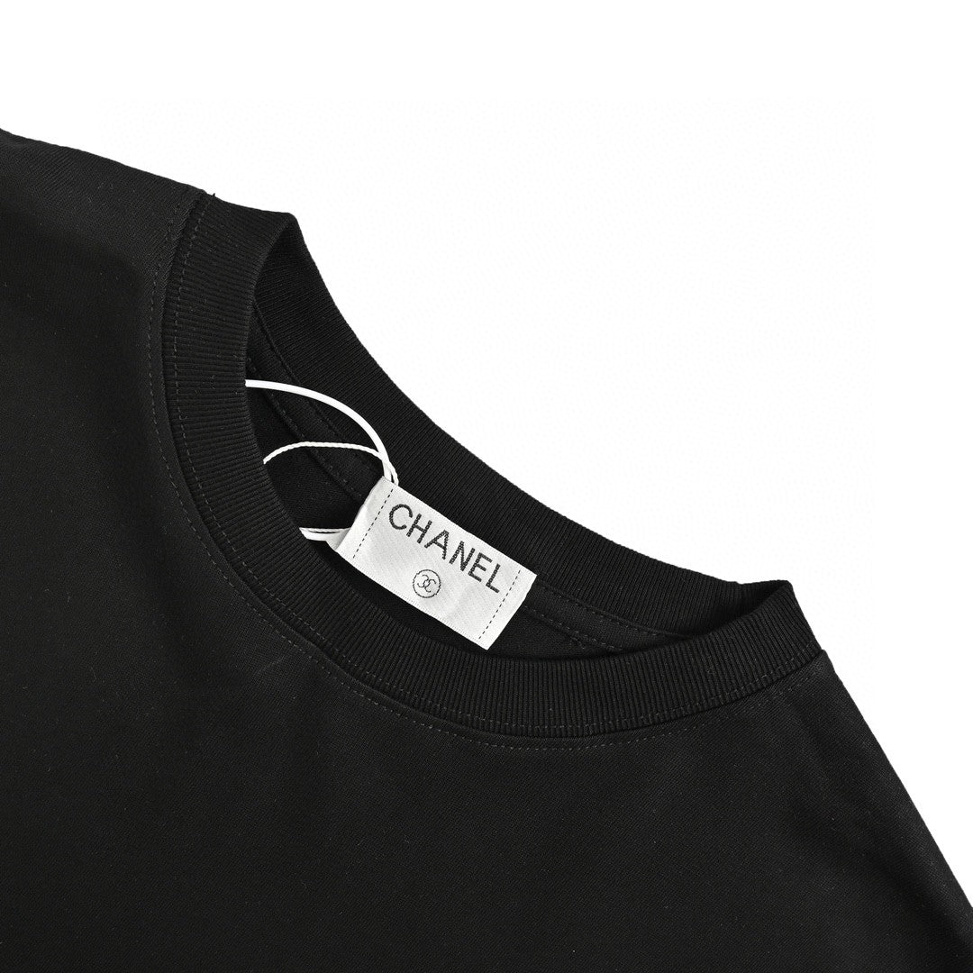 Chanel Pink Splash Logo Black T-Shirt - Phantom Kicks