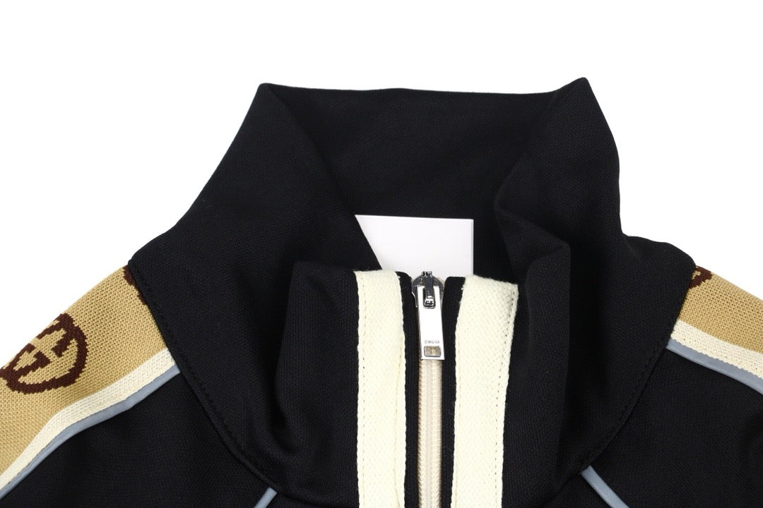 Gucci GG Logo Stripe Track Jacket - Black - Phantom Kicks