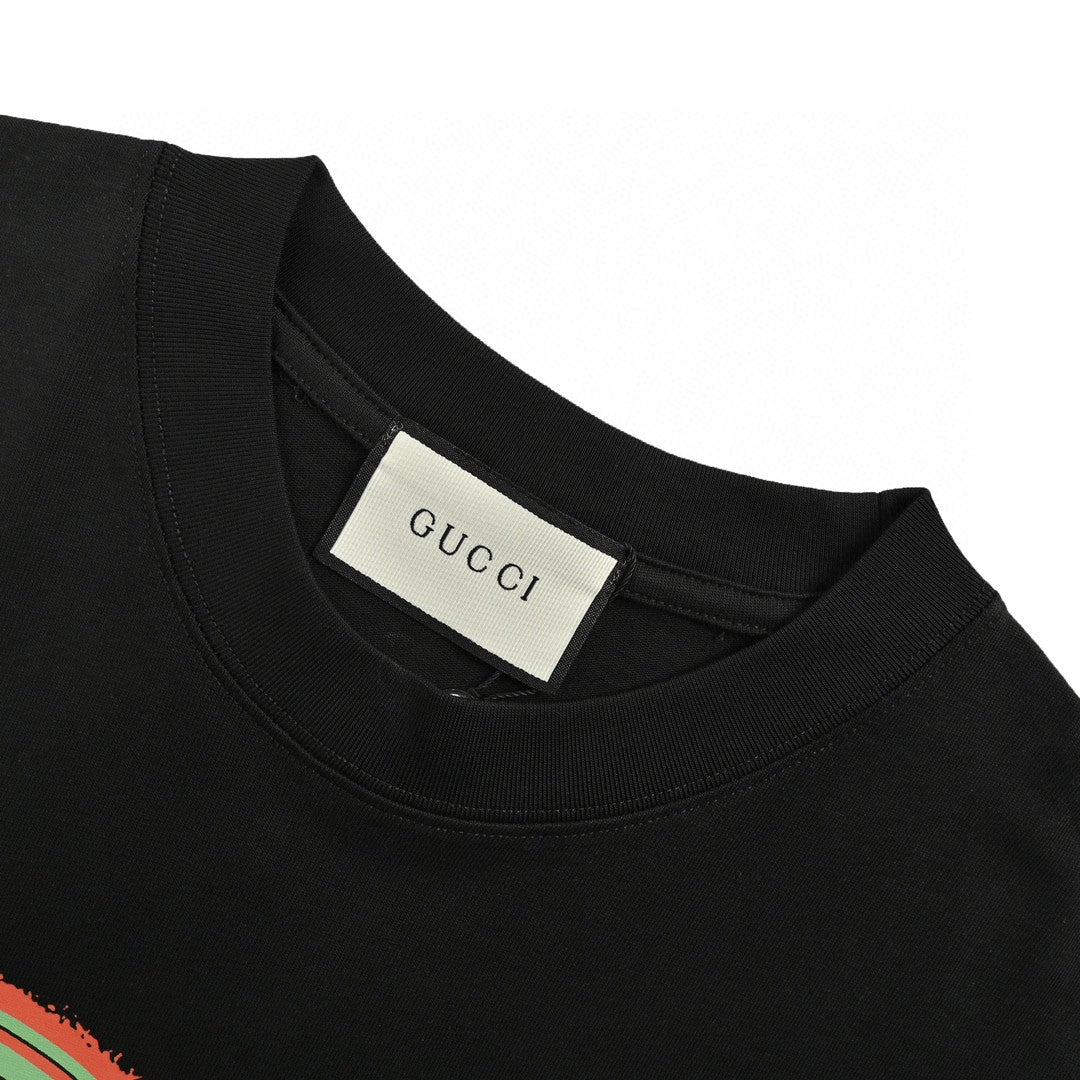 Gucci Multicolor Interlocking G Logo Black T-Shirt - Phantom Kicks