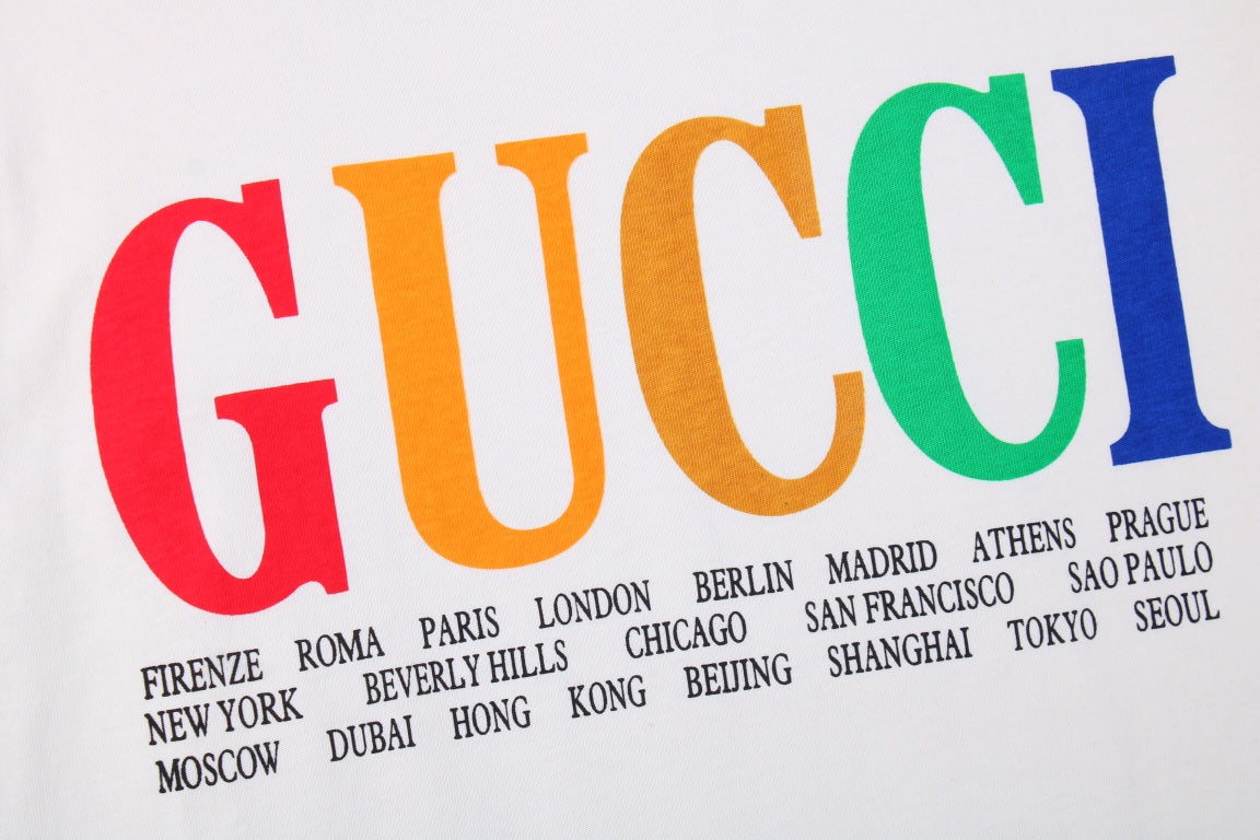Gucci Cities Block Letter T-Shirt - White - Phantom Kicks