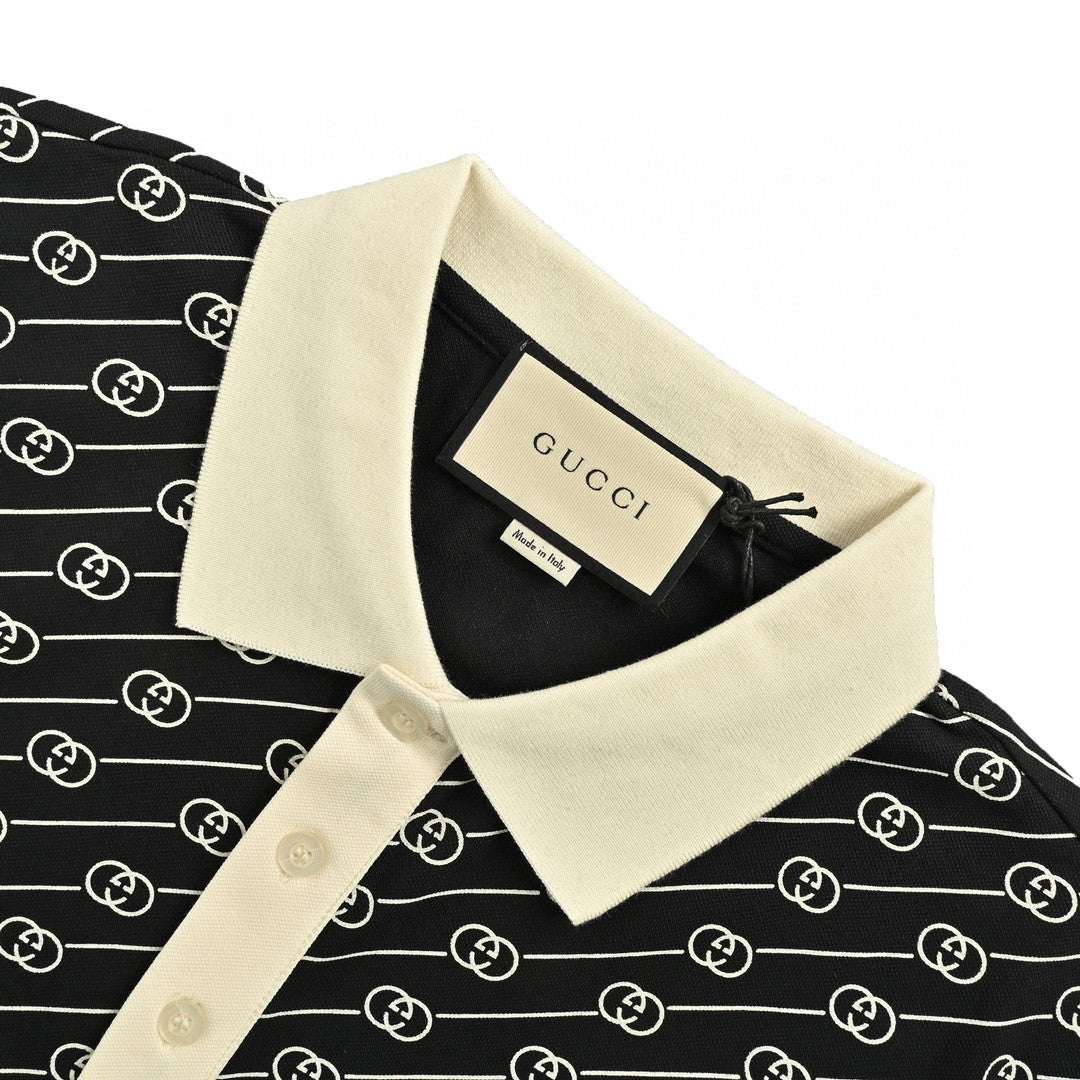 GUCCI GG PATTERN POLO SHIRT BLACK - Phantom Kicks