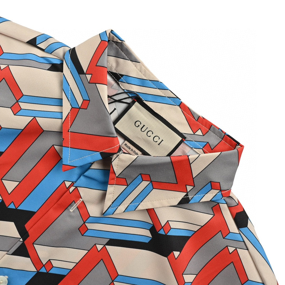 Gucci Geometric Logo Print Shirt - Phantom Kicks