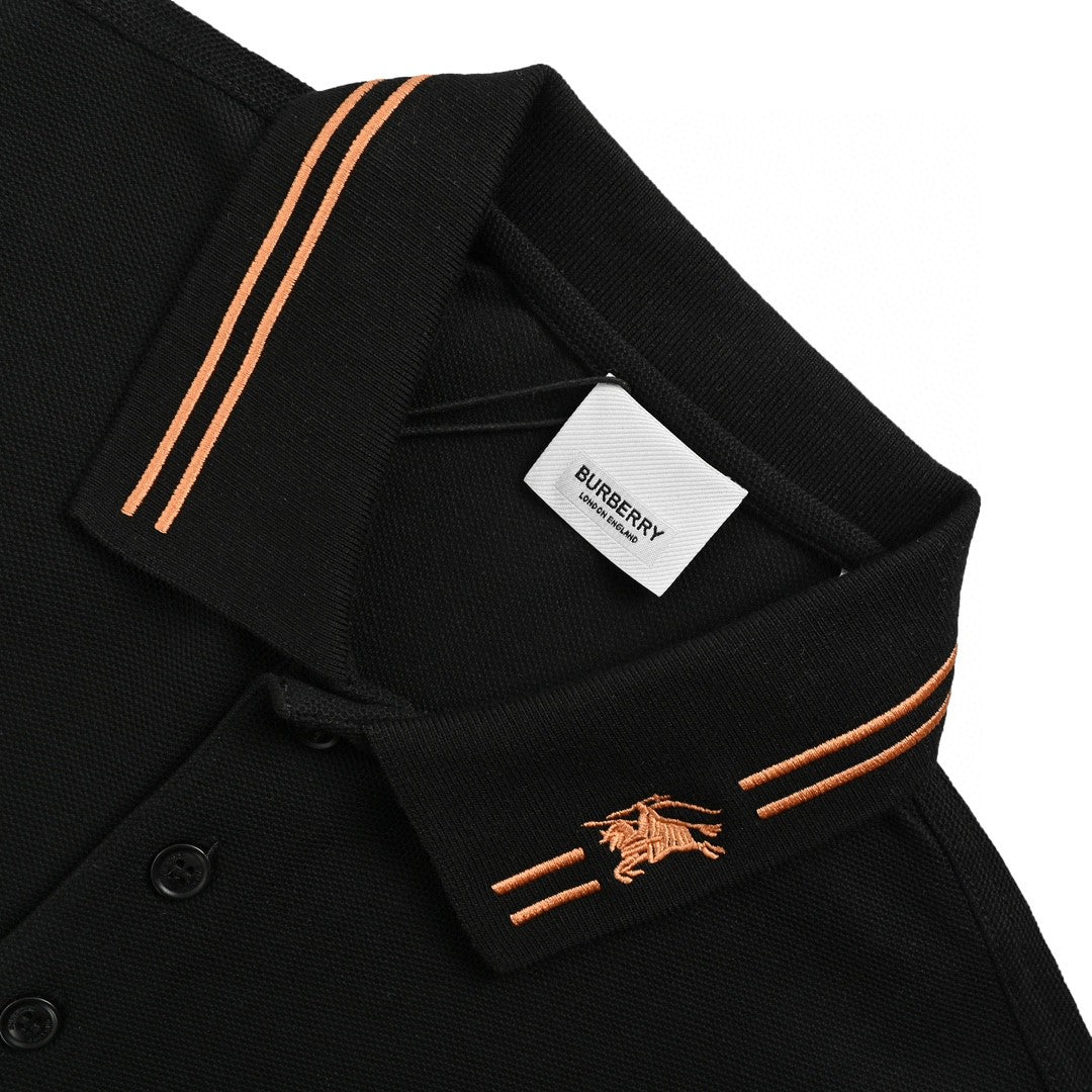 Burberry Striped Collar Polo Shirt in Black - Phantom Kicks