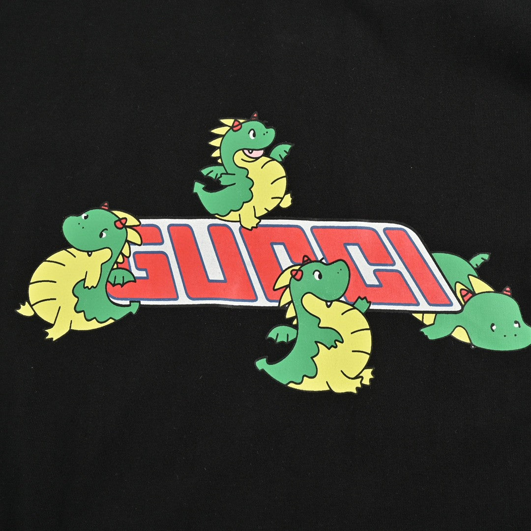 Gucci Black T-Shirt with Dinosaur Graphic - Phantom Kicks