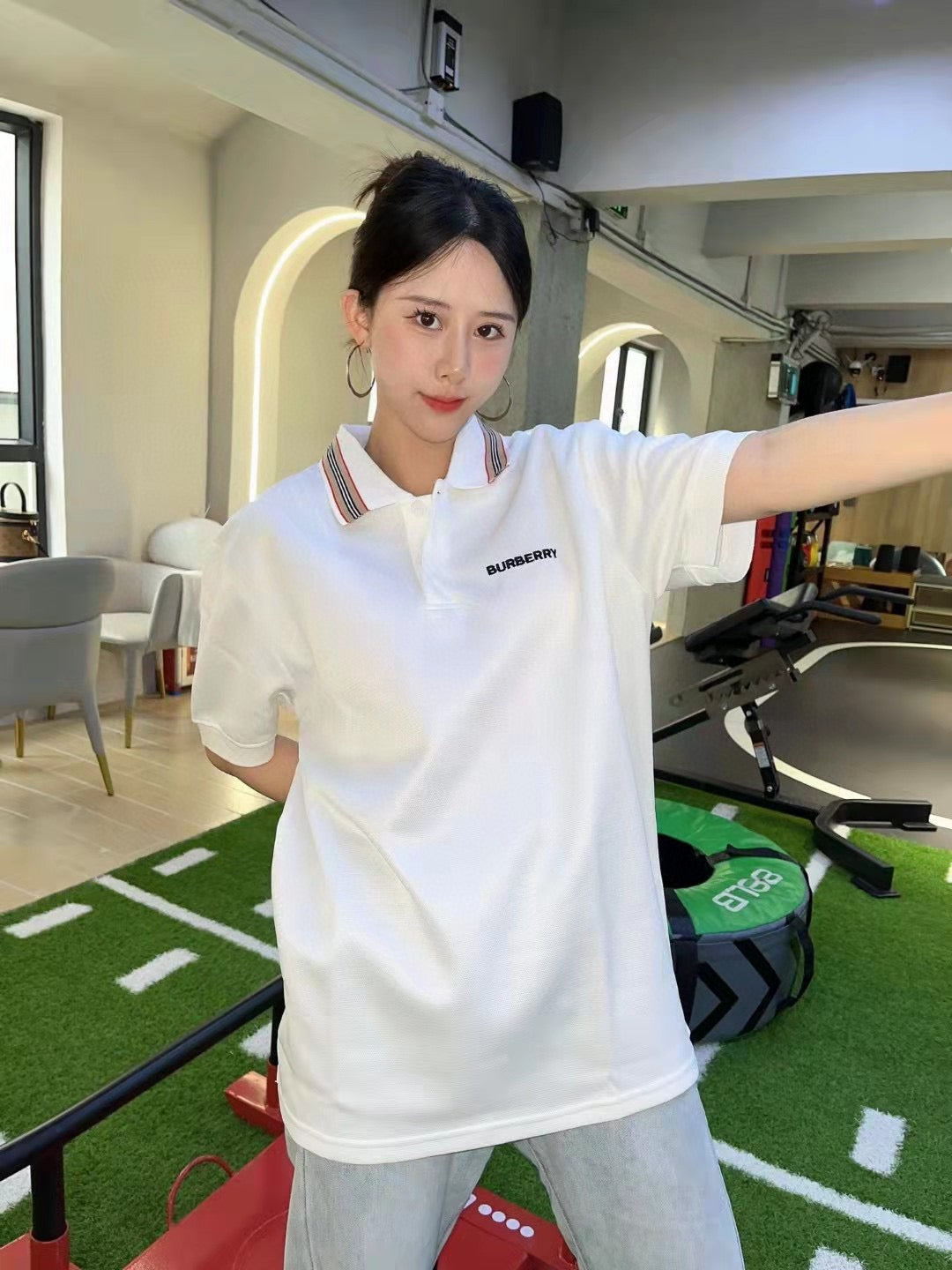 Burberry Striped Collar White Polo Shirt - Phantom Kicks