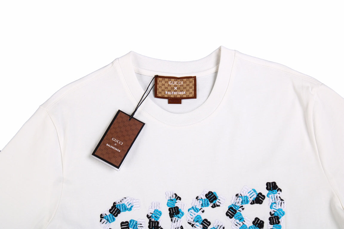 GUCCI x BALENCIAGA FLOWER LOGO T-SHIRT WHITE - Phantom Kicks