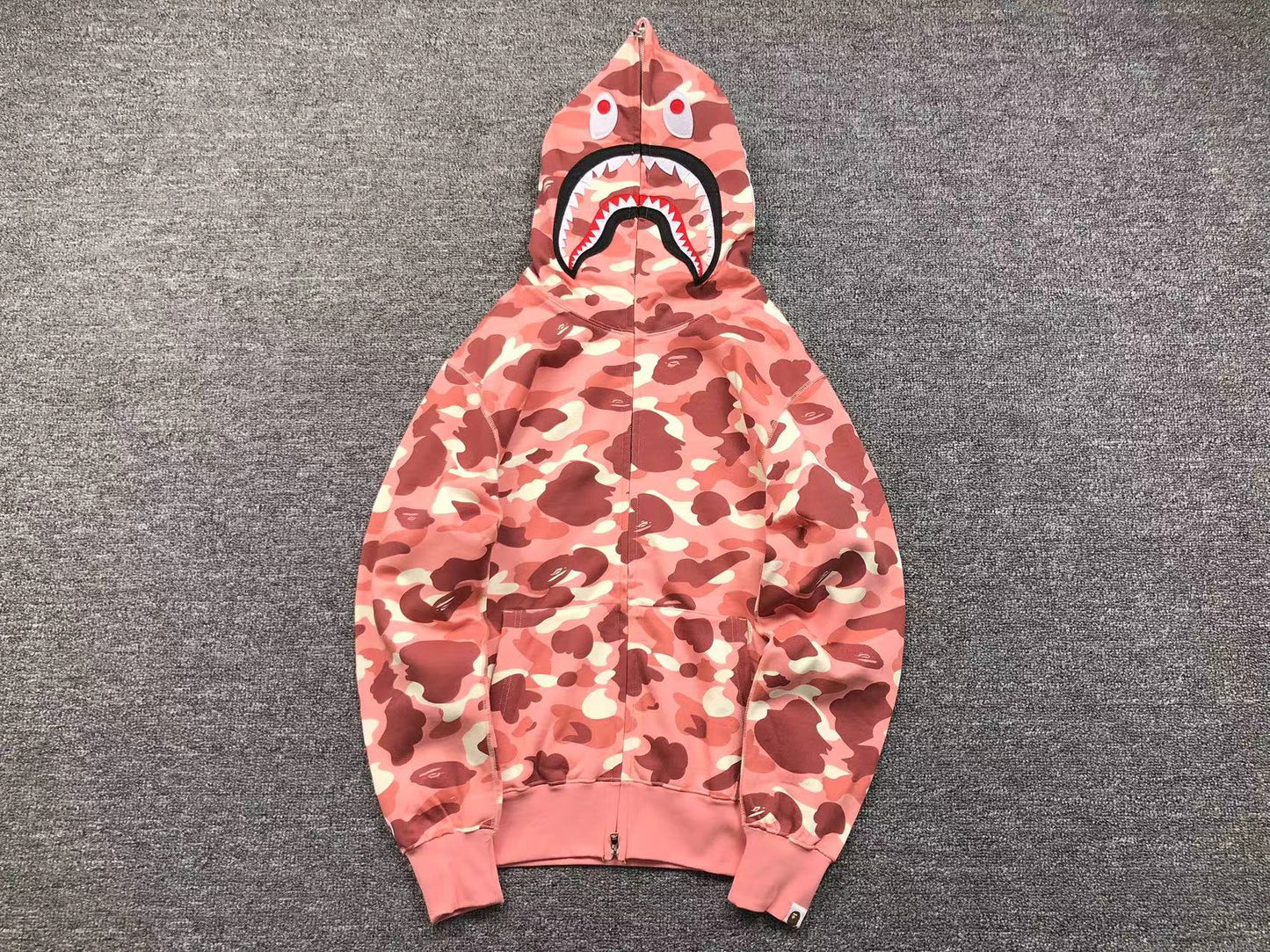 BAPE x BARBIE DOT CAMO SHARK FULL ZIP HOODIE PINK - Phantom Kicks