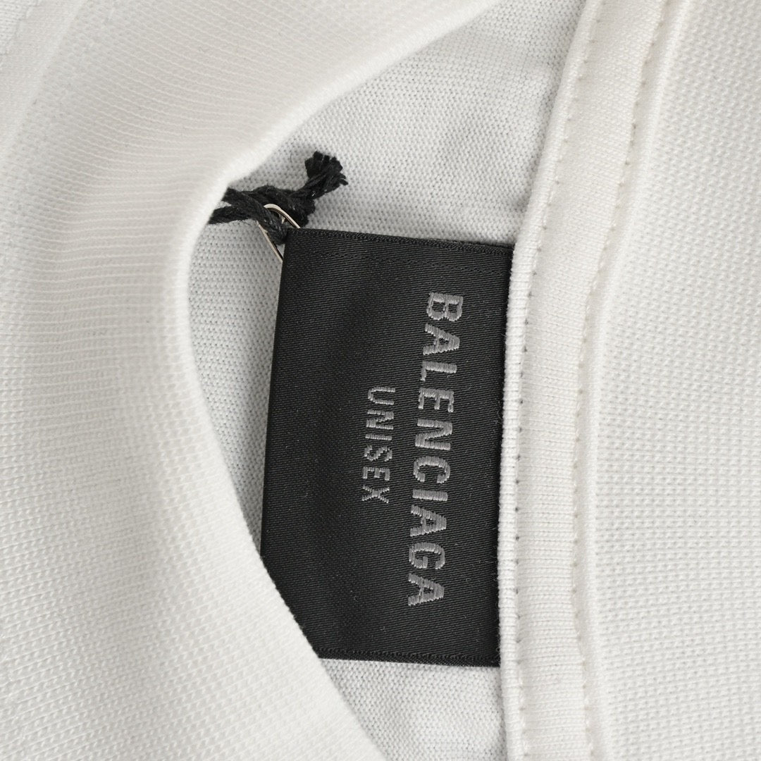 Balenciaga White T-Shirt with Label Detail - Phantom Kicks