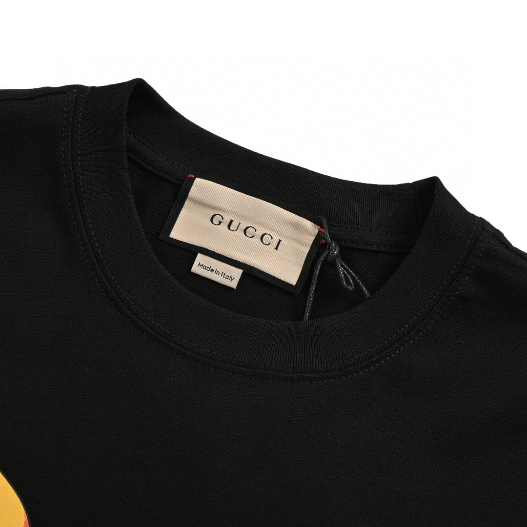 Gucci Black T-Shirt with Dragon Cartoon - Phantom Kicks