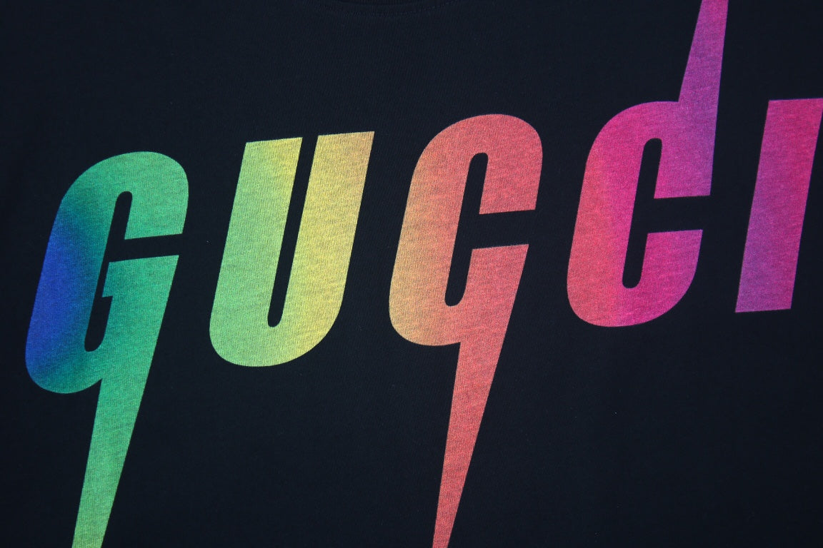 Gucci Rainbow Lightning T-Shirt (Black) - Phantom Kicks