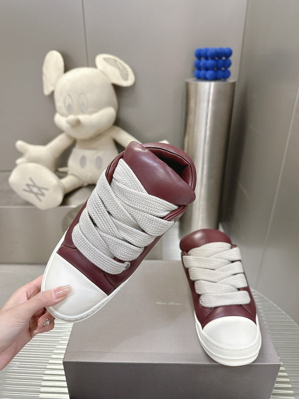 Rick Owens Burgundy Low-Top Sneakers - Phantom Kicks
