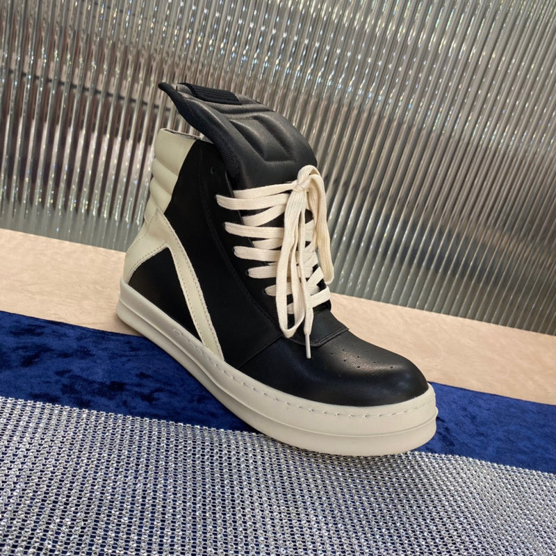 Rick Owens Geobasket Sneakers - Black and White - Phantom Kicks