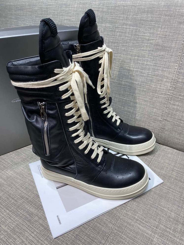 High-Top Leather Lace-Up Boots - Phantom Kicks