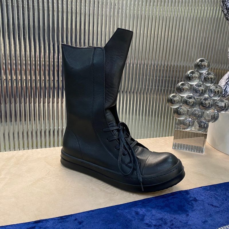 High-Top Leather Lace-Up Boots - Phantom Kicks