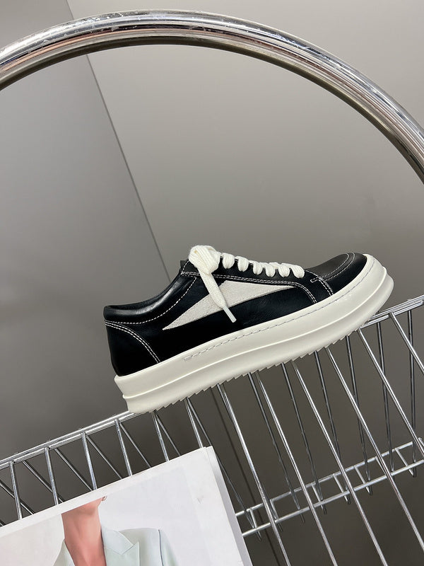 Rick Owens Low-Top Sneakers - Black Leather - Phantom Kicks