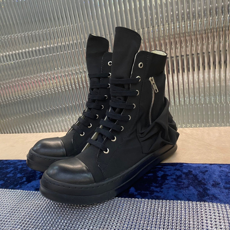 Rick Owens High-Top Nylon Boots - All Black - Phantom Kicks